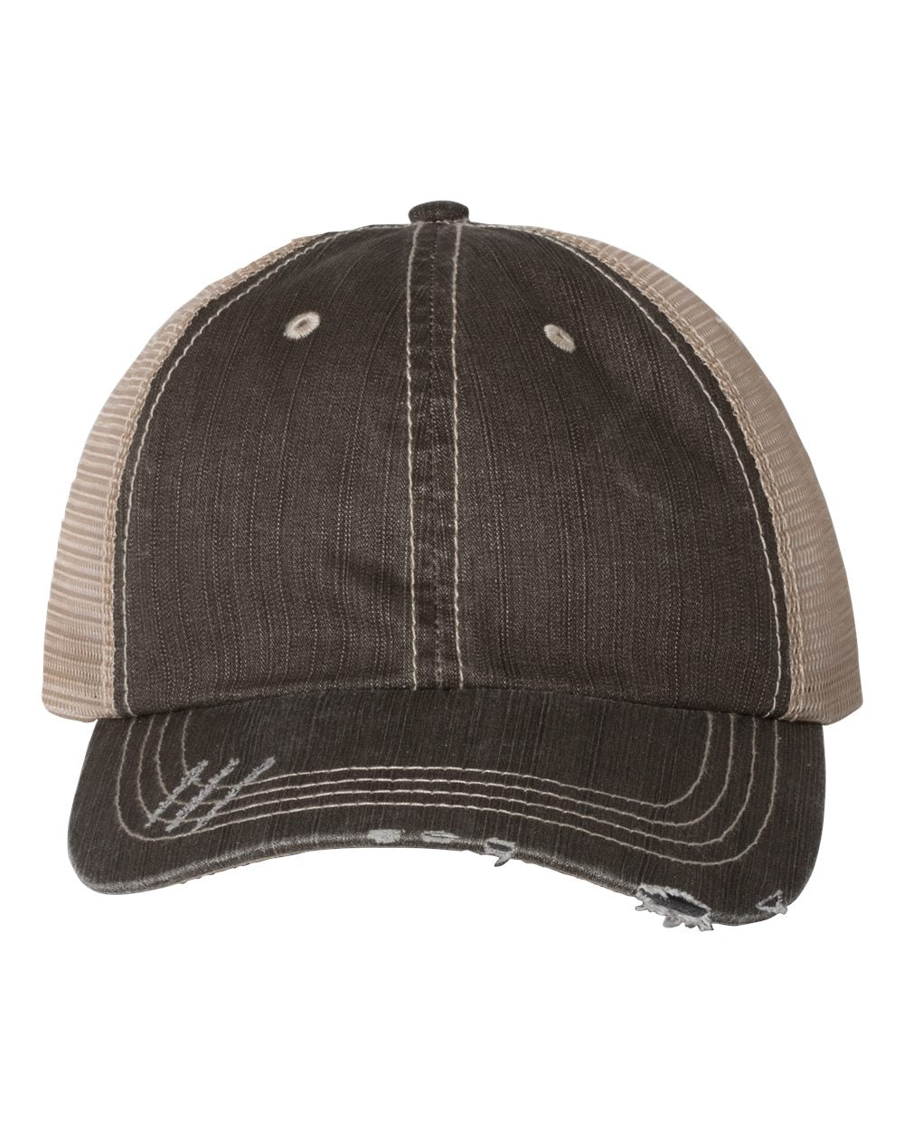 Mega Cap 6990 Herringbone Trucker Cap, Mesh Back Hat