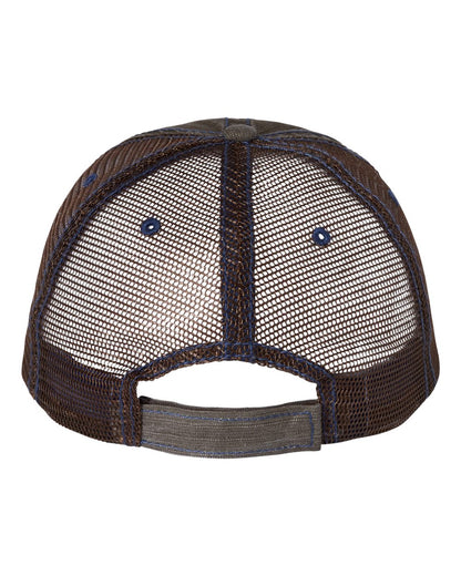 Mega Cap 6990 Herringbone Trucker Cap, Mesh Back Hat