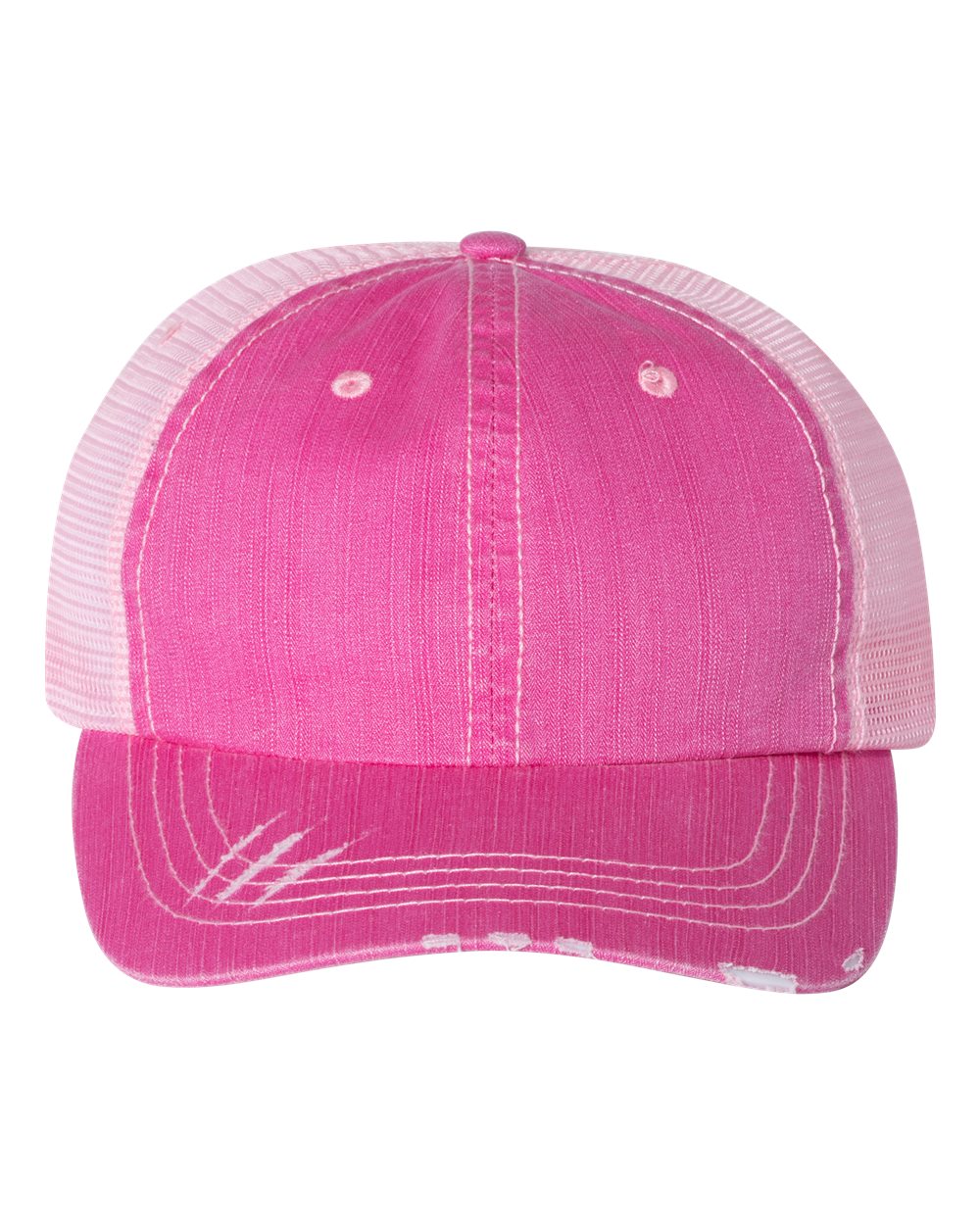 Mega Cap 6990 Herringbone Trucker Cap, Mesh Back Hat