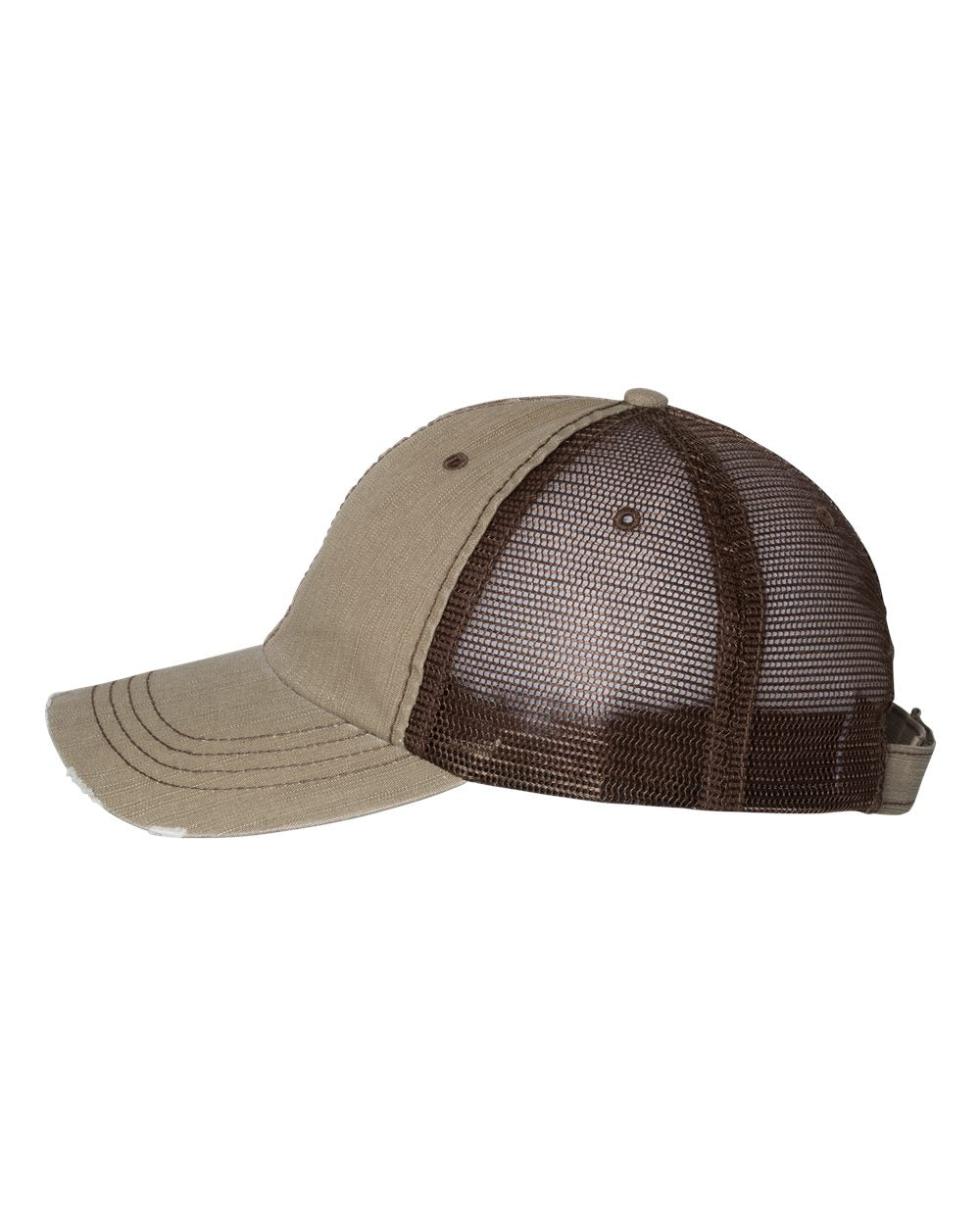 Mega Cap 6990 Herringbone Trucker Cap, Mesh Back Hat