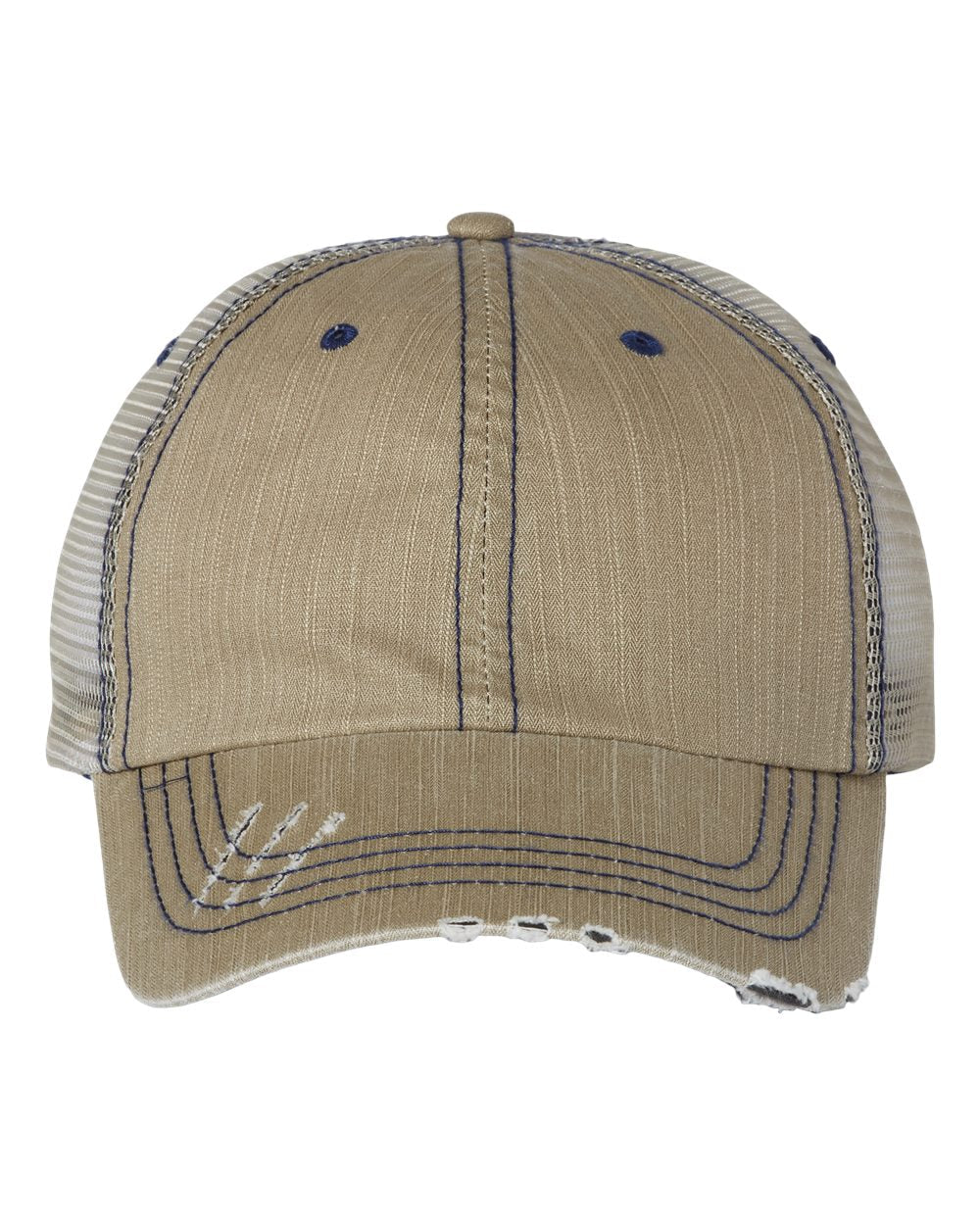 Mega Cap 6990 Herringbone Trucker Cap, Mesh Back Hat