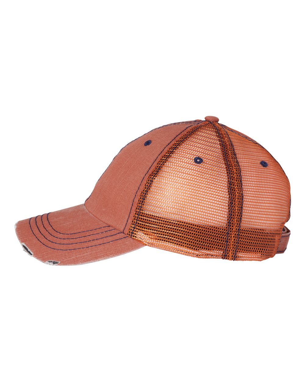 Mega Cap 6990 Herringbone Trucker Cap, Mesh Back Hat