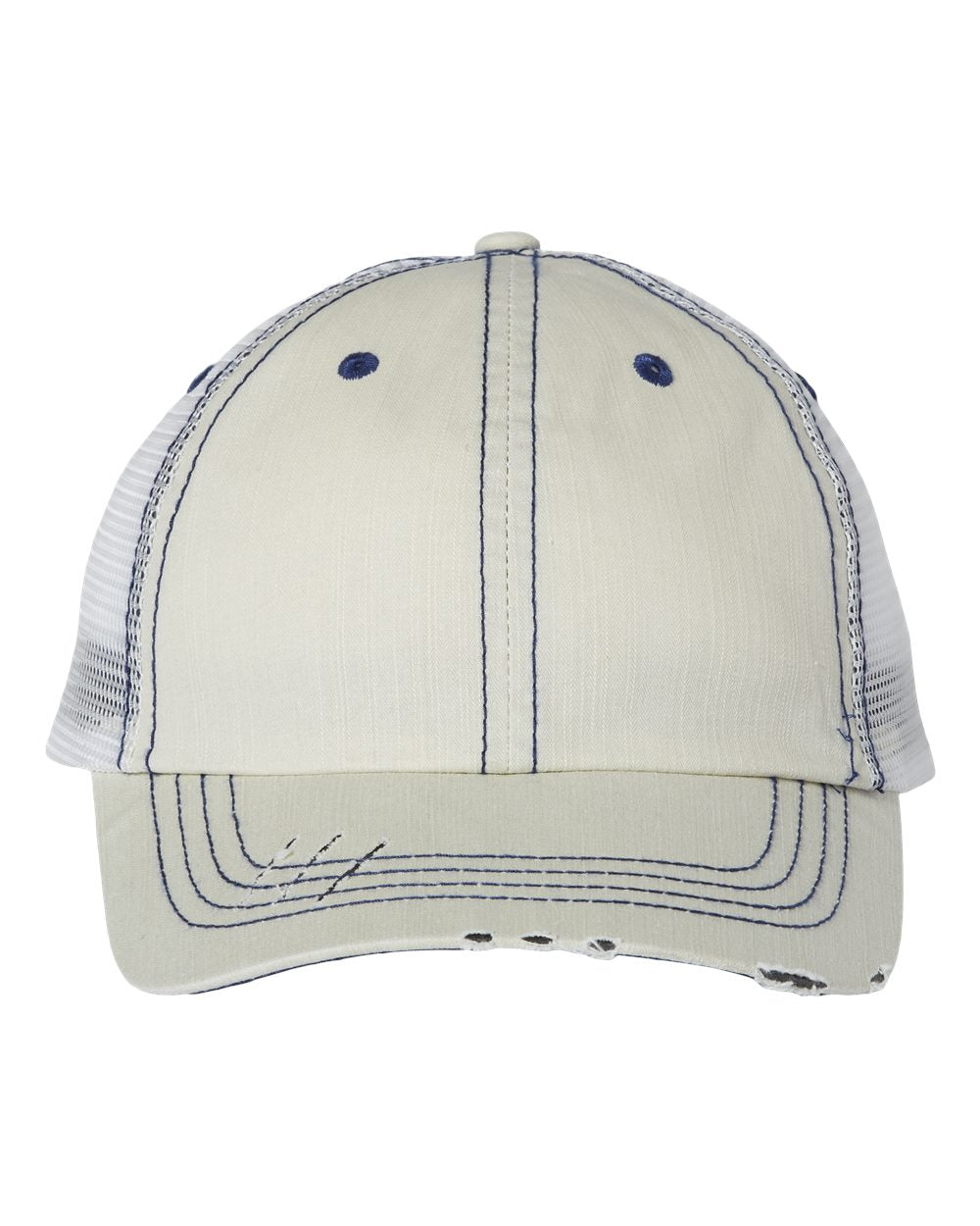 Mega Cap 6990 Herringbone Trucker Cap, Mesh Back Hat