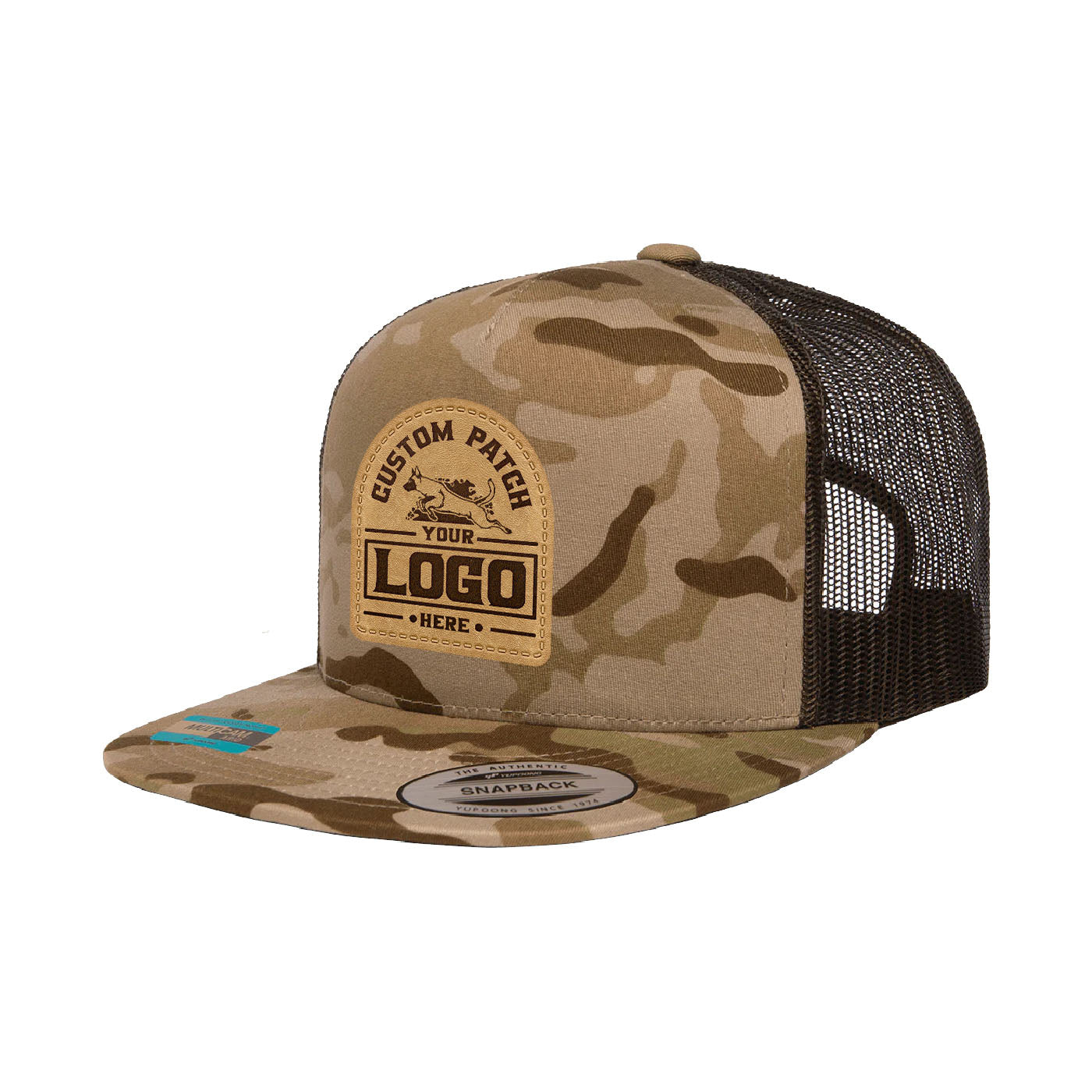 Yupoong Retro Trucker Multicam Cap – Mesh Snapback – 6 Panel Camouflage Hat Unisex