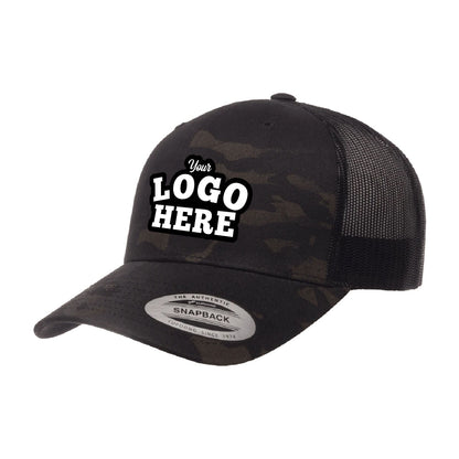 Custom Embroidered Yupoong 6606MC MultiCam Camo Retro Trucker Hat, Mesh Back, YP Classics