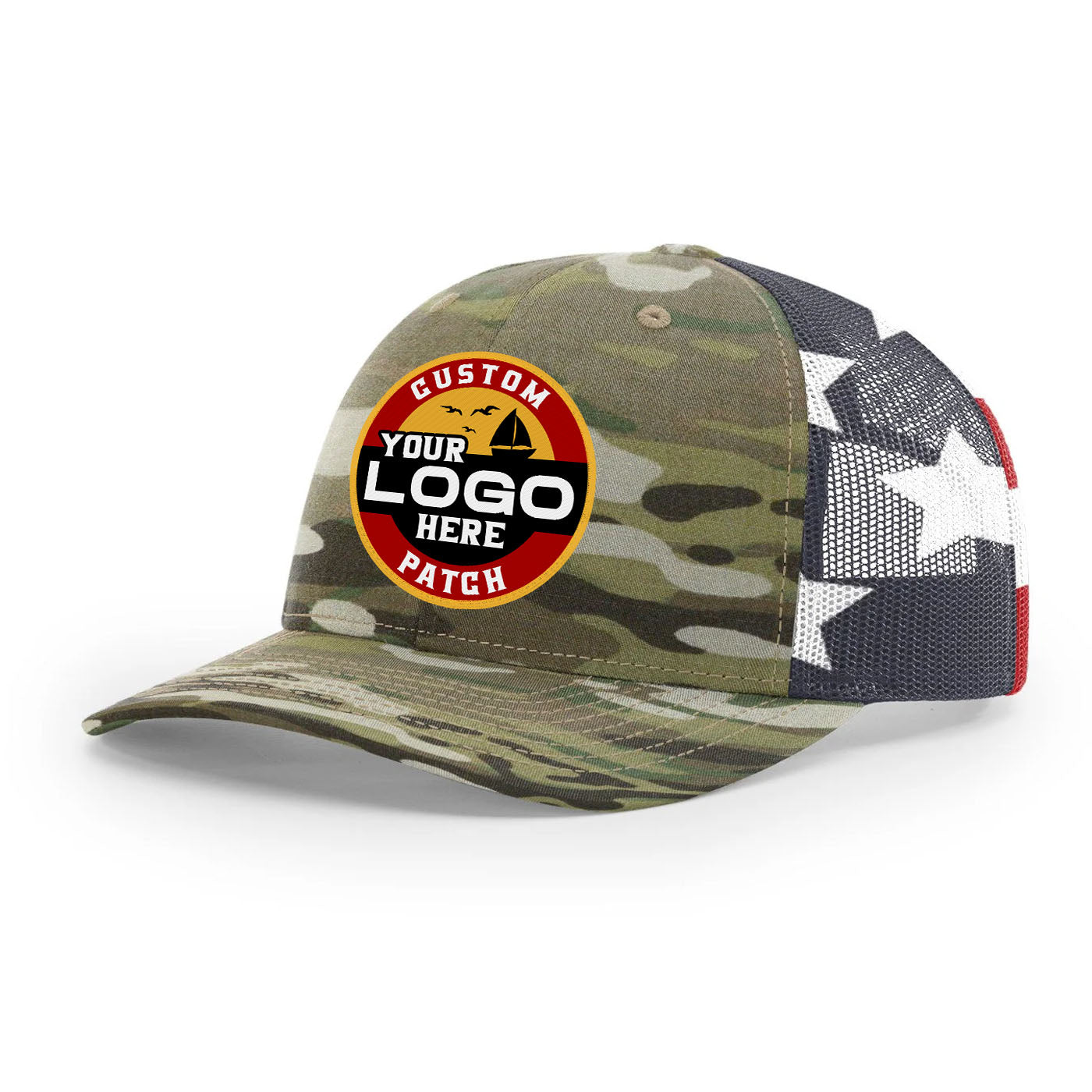 Custom Patch 862 MultiCam Trucker Cap, Camo Trucker Hat – Star