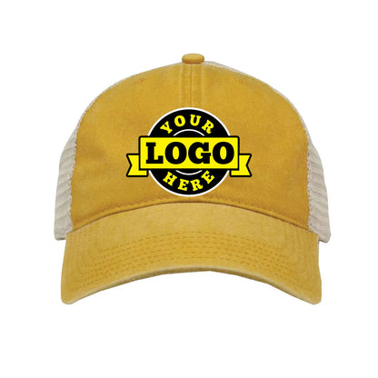 Custom Embroidered The Game GB460 Pigment-Dyed Trucker Cap