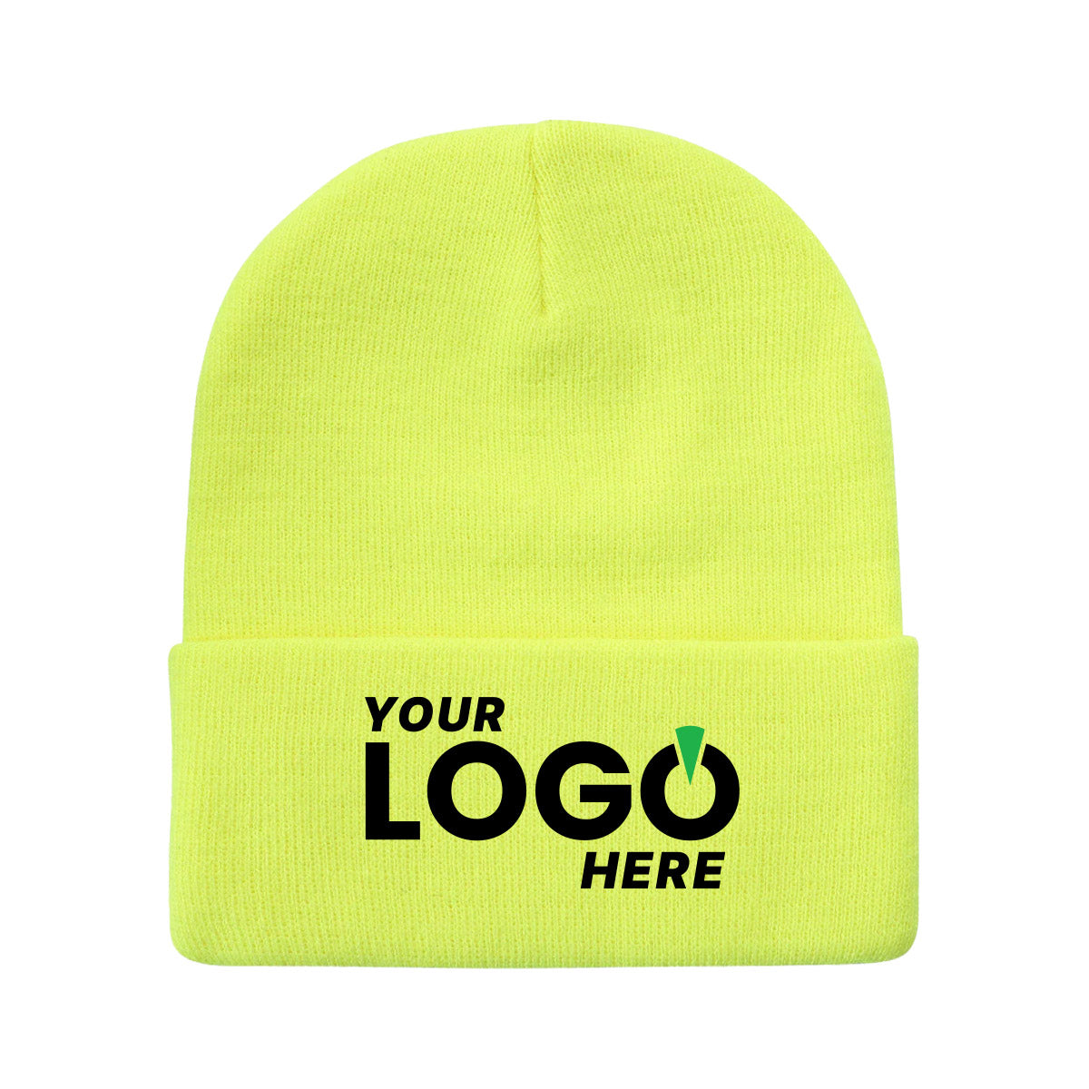 Custom Embroidered Unbranded Long Knit Beanie with Logo