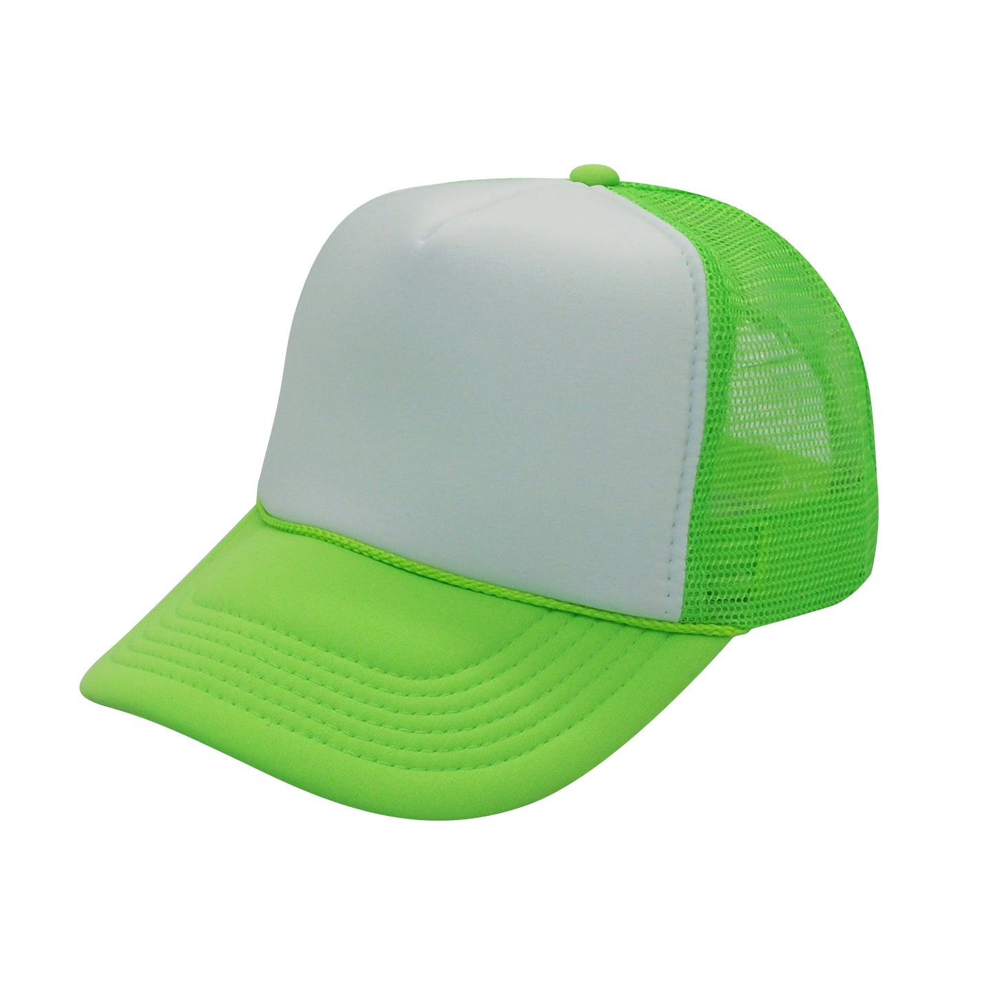 Nissun Neon Color Foam Mesh Trucker Hats Caps, Two Tone Snapbacks - Blank