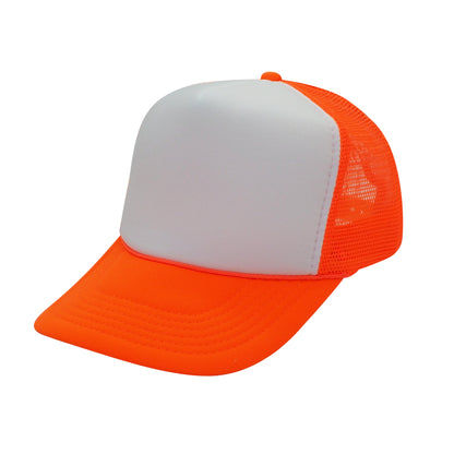 Nissun Neon Color Foam Mesh Trucker Hats Caps, Two Tone Snapbacks - Blank