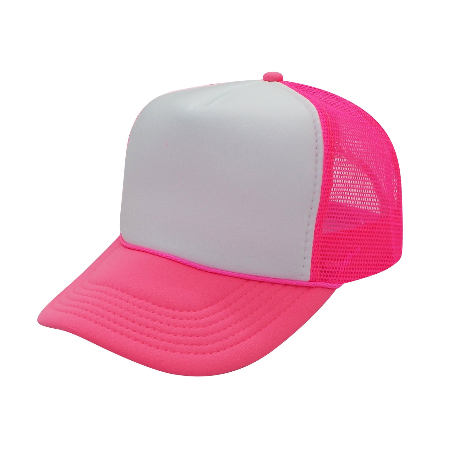 Nissun Neon Color Foam Mesh Trucker Hats Caps, Two Tone Snapbacks - Blank