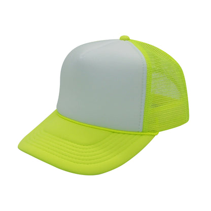 Nissun Neon Color Foam Mesh Trucker Hats Caps, Two Tone Snapbacks - Blank