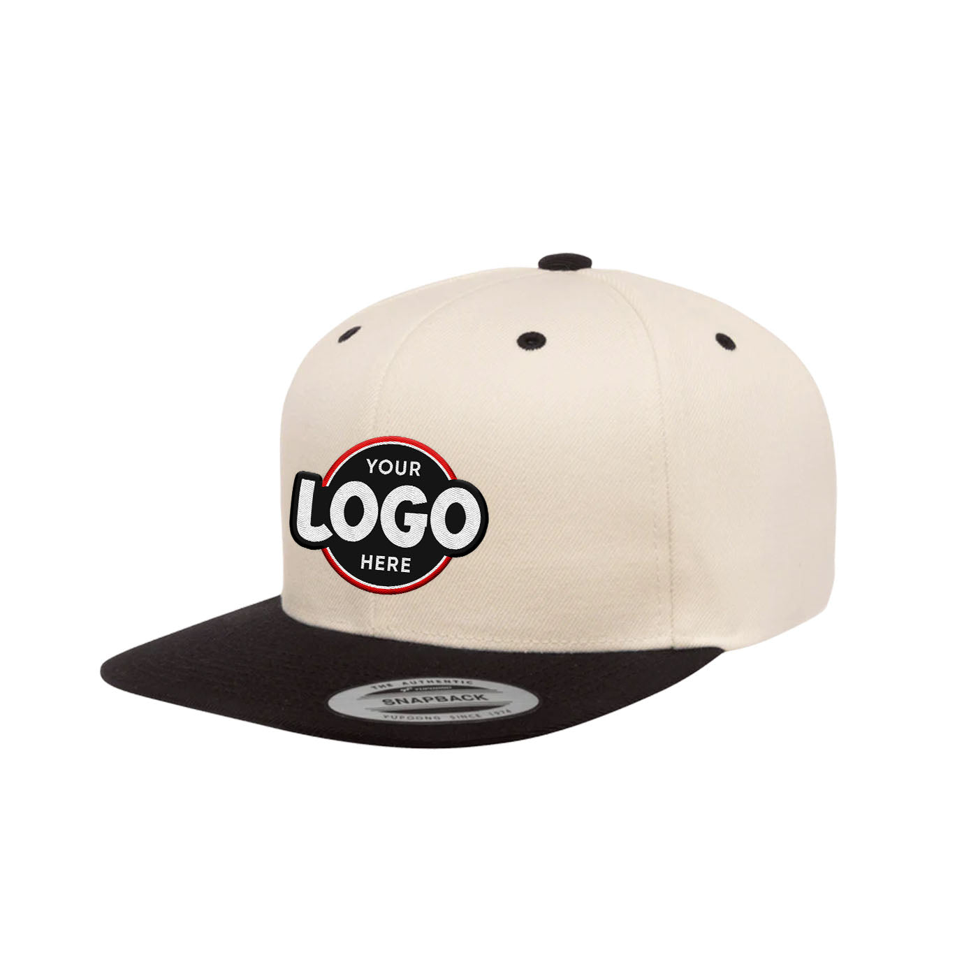 Custom Embroidered Yupoong 6089MT Premium Snapback Hat, Flat Bill, 2-Tone Colors, YP Classics