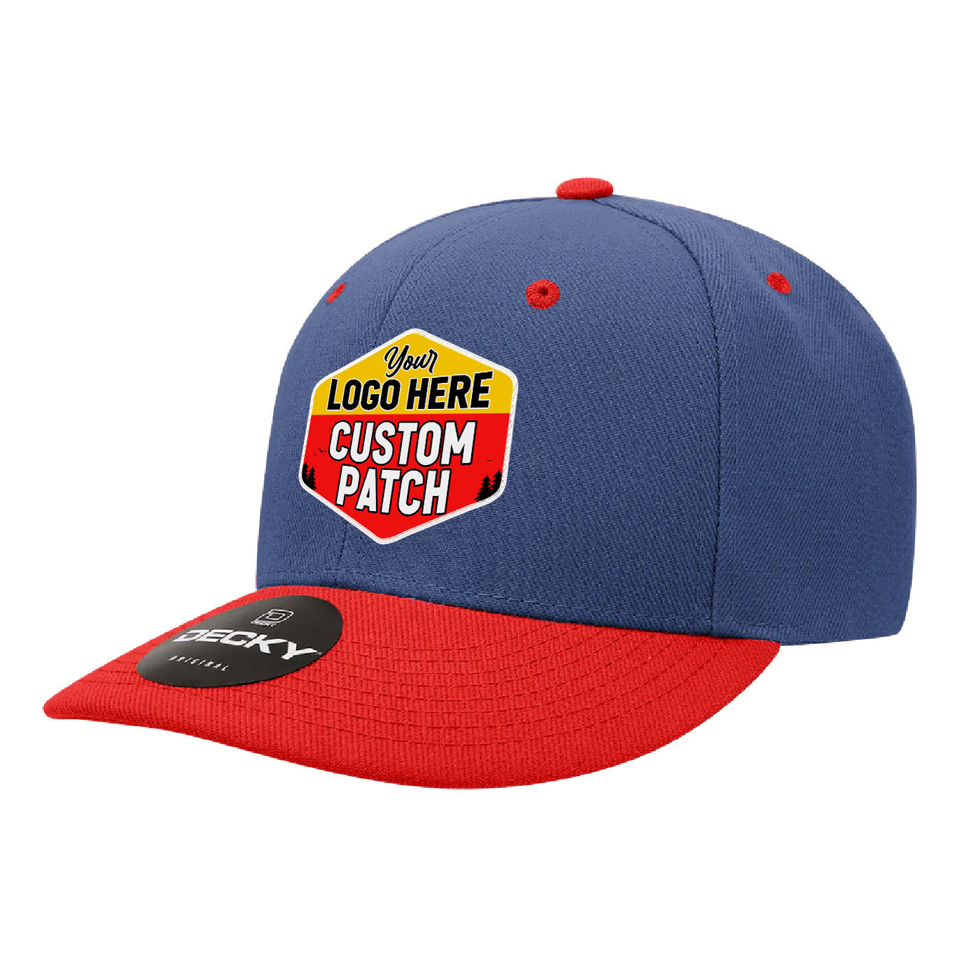 Custom Patch Decky 207 - Deluxe, Mid Pro Baseball Hat, 6 Panel Structured Cap