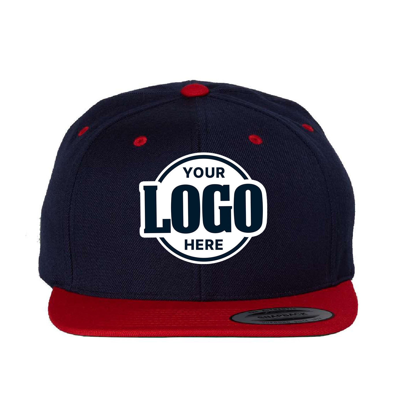 Custom Embroidered YP Classics, Yupoong 6089 - Premium Flat Bill, Snapback Cap, 6089M