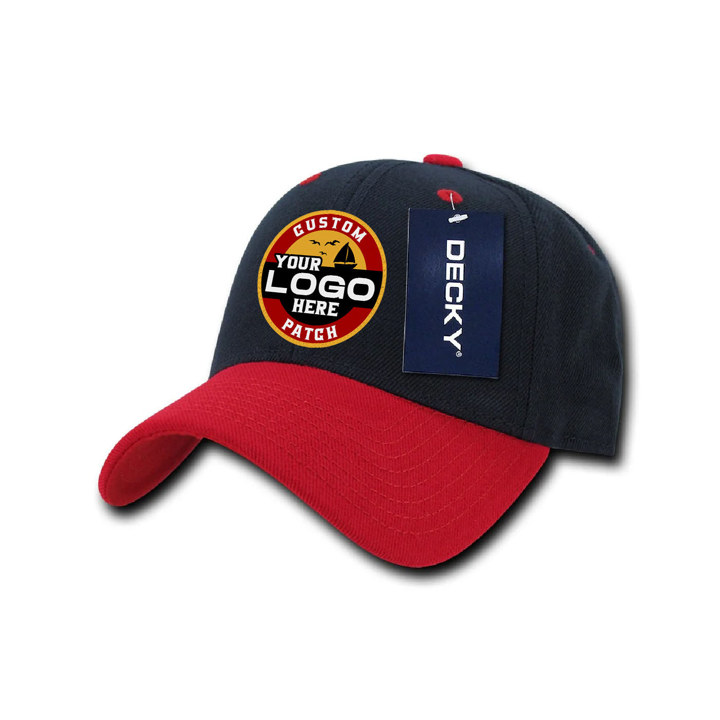 Custom Patch Decky 206 - 6 Panel Low Profile Structured Cap, Baseball Hat