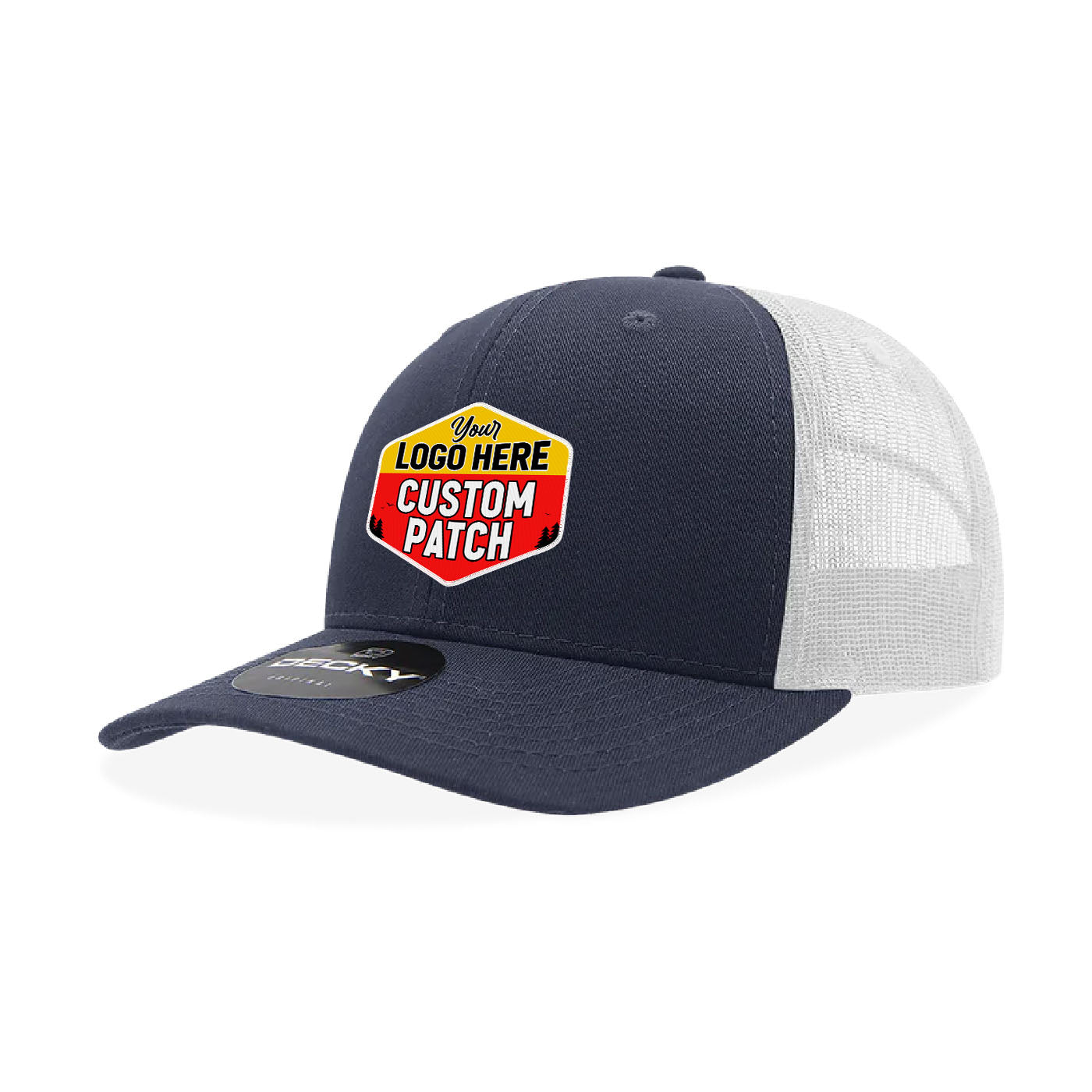 Custom Patch Decky 5019 - Youth 6 Panel Mid Profile Structured Cotton Trucker, Kids Classic Trucker Hat