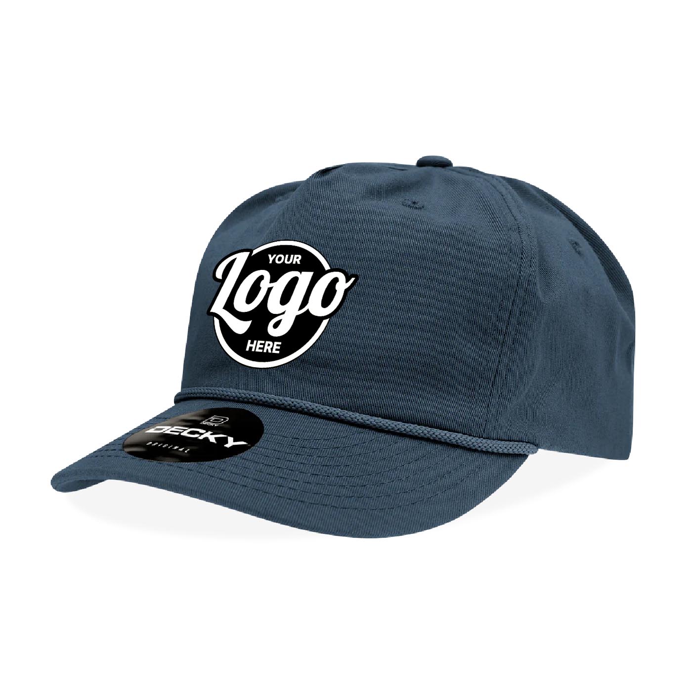 Custom Embroidered Decky 252 - Classic 5-Panel Golf Cap with Rope