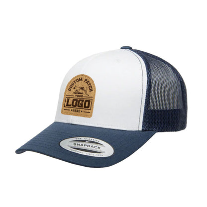 Custom Patch Yupoong 6606W Retro Trucker Hat, Mesh Back, White Front, YP Classics