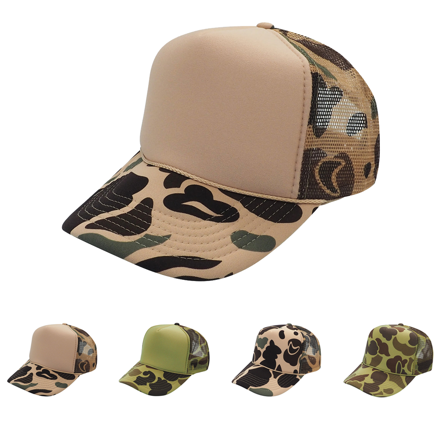 Nissun CSC CPC Camo Camouflage Foam Trucker Cap 5-Panel Trucker Hat