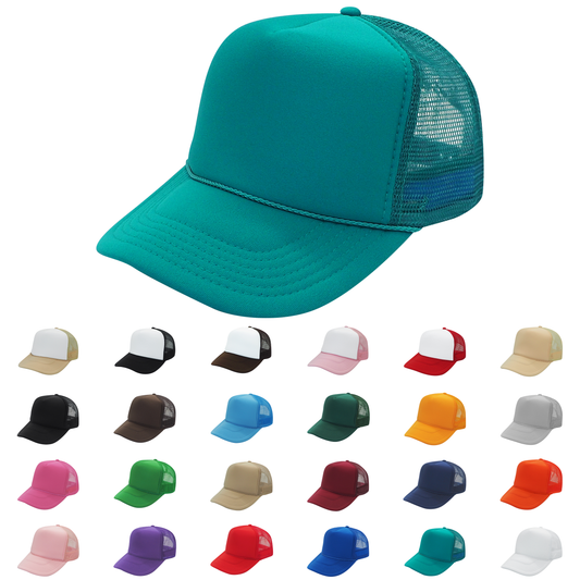 Blank or Custom Printed Nissun 5 Panel Foam Trucker Hat Mesh Back Cap - SSC, SPC - Star Hats & Embroidery