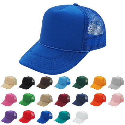 Nissun SSC Foam Trucker Hat 5 Panel Mesh Cap Solid Colors