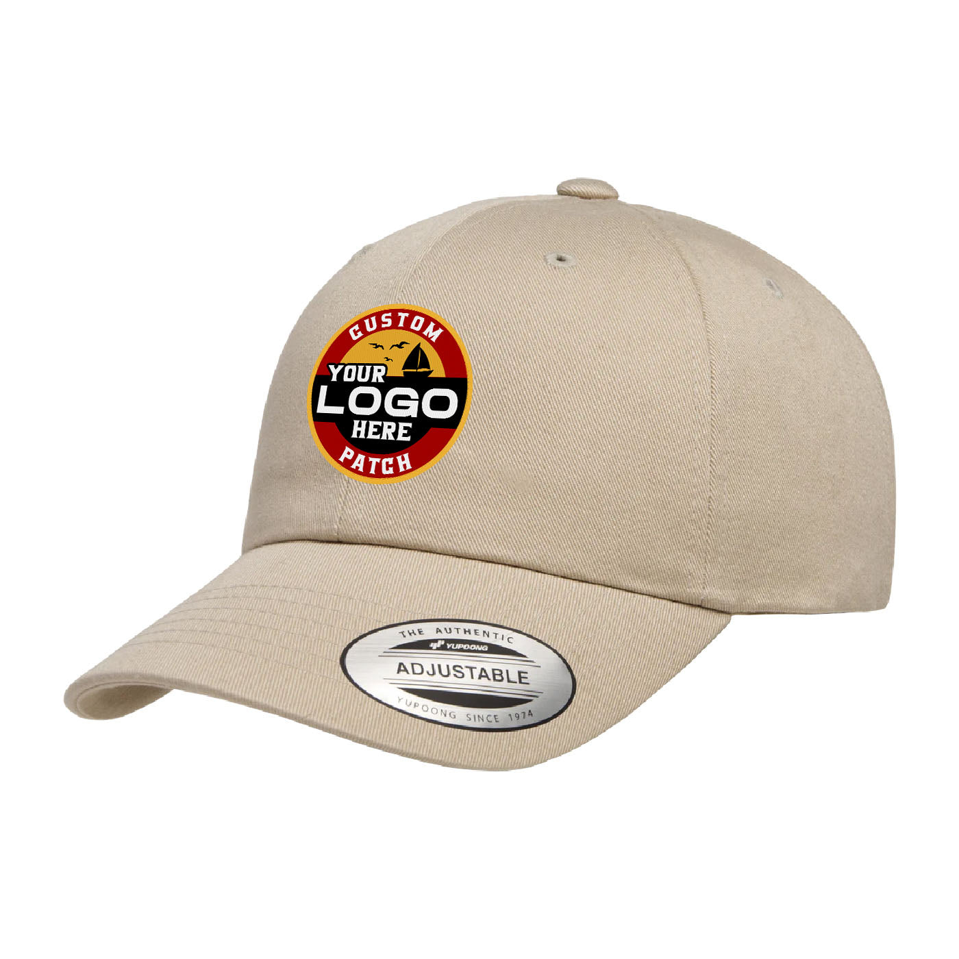 Custom Patch Yupoong 6245EC Ecowash Dad Cap, Cotton Relaxed Hat, YP Classics