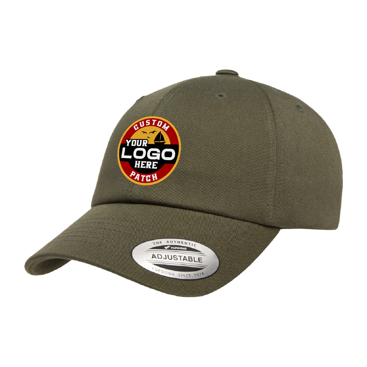 Custom Patch Yupoong 6245EC Ecowash Dad Cap, Cotton Relaxed Hat, YP Classics