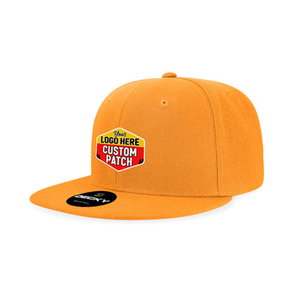 Custom Patch Decky 6020 High Profile 6 Panel Snapback, Flat Bill Hat