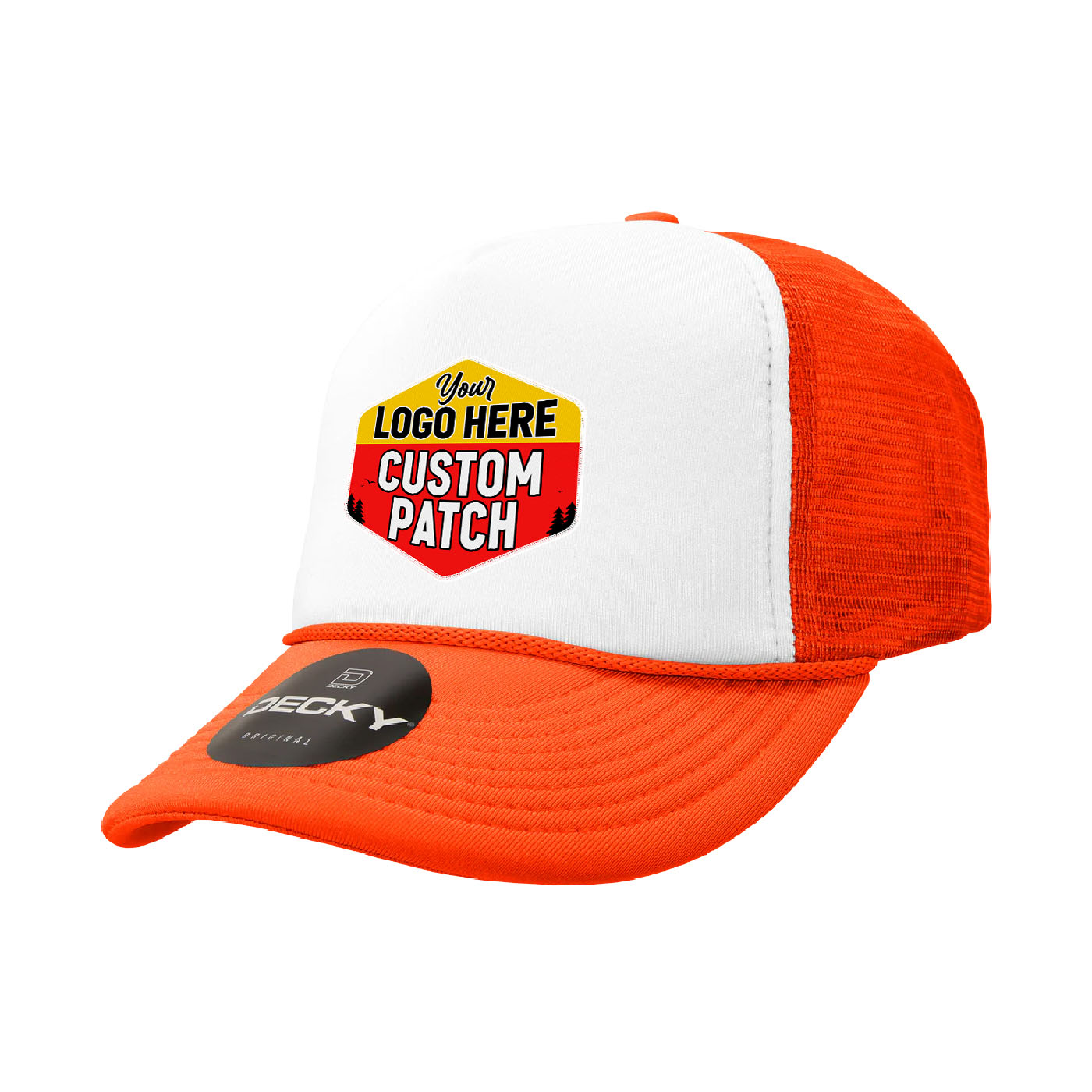 Custom Patch Decky 210 - Foam Trucker Hat, Two Tone Mesh Back Cap