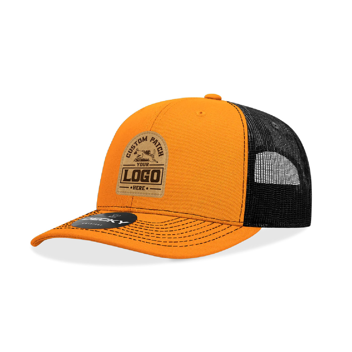 Custom Patch Decky 6031 - 6 Panel Mid Profile Structured Contra-Stitch Trucker Hat (Colors 2 of 2)