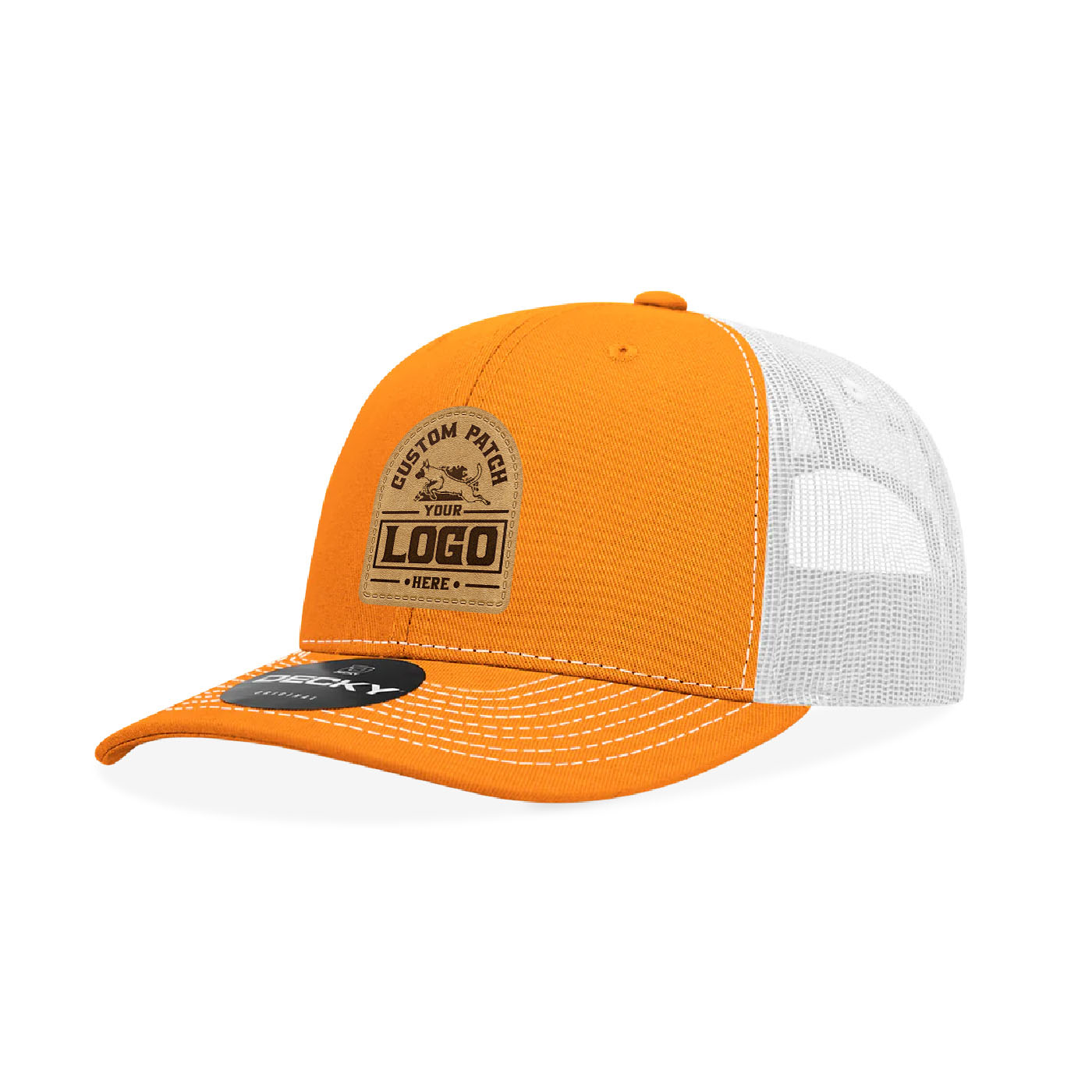 Custom Patch Decky 6031 - 6 Panel Mid Profile Structured Contra-Stitch Trucker Hat (Colors 2 of 2)