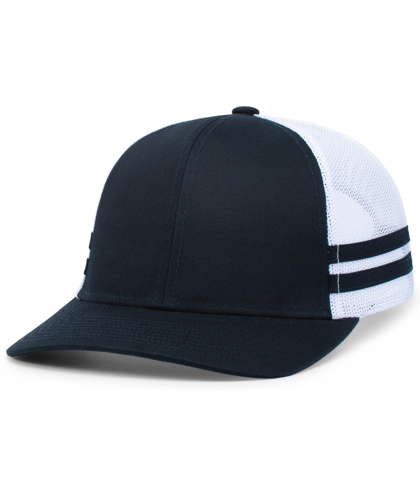 Custom Embroidered Pacific Headwear P115 Low-Profile Stripe Trucker Cap - 3D Embroidery