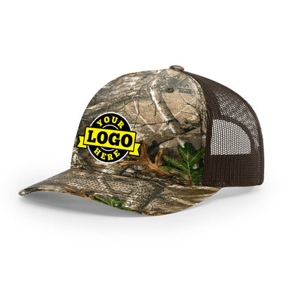 Custom Embroidered Richardson 112PFP Printed Five Panel Trucker Hat Camo Cap - 112 PFP