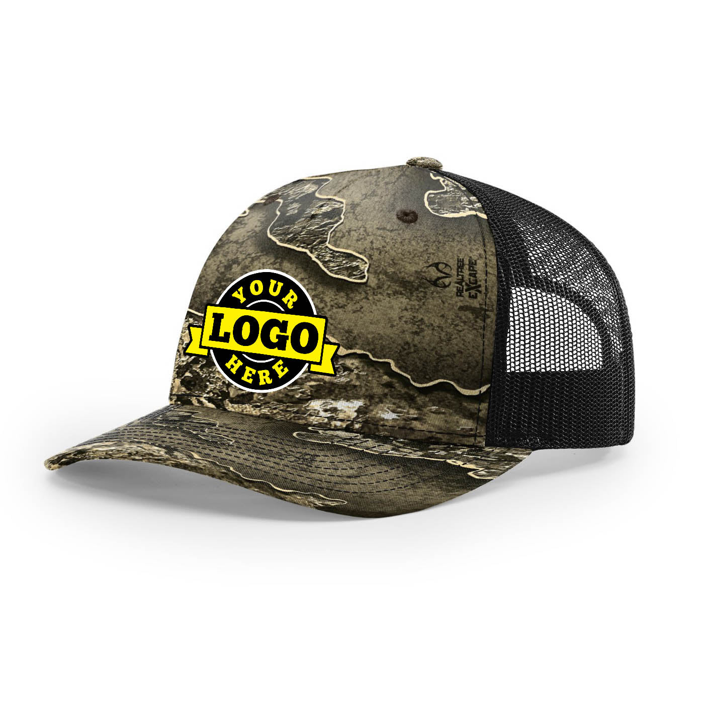 Custom Embroidered Richardson 112PFP Printed Five Panel Trucker Hat Camo Cap - 112 PFP