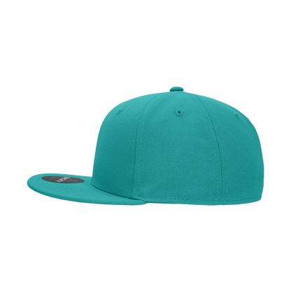 Decky RP1 Fitted Flat Bill Hat, Retro Fitted Cap (Sizes: 6 7/8 - 7 1/4)