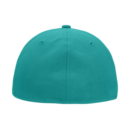 Decky RP1 Fitted Flat Bill Hat, Retro Fitted Cap (Sizes: 6 7/8 - 7 1/4)