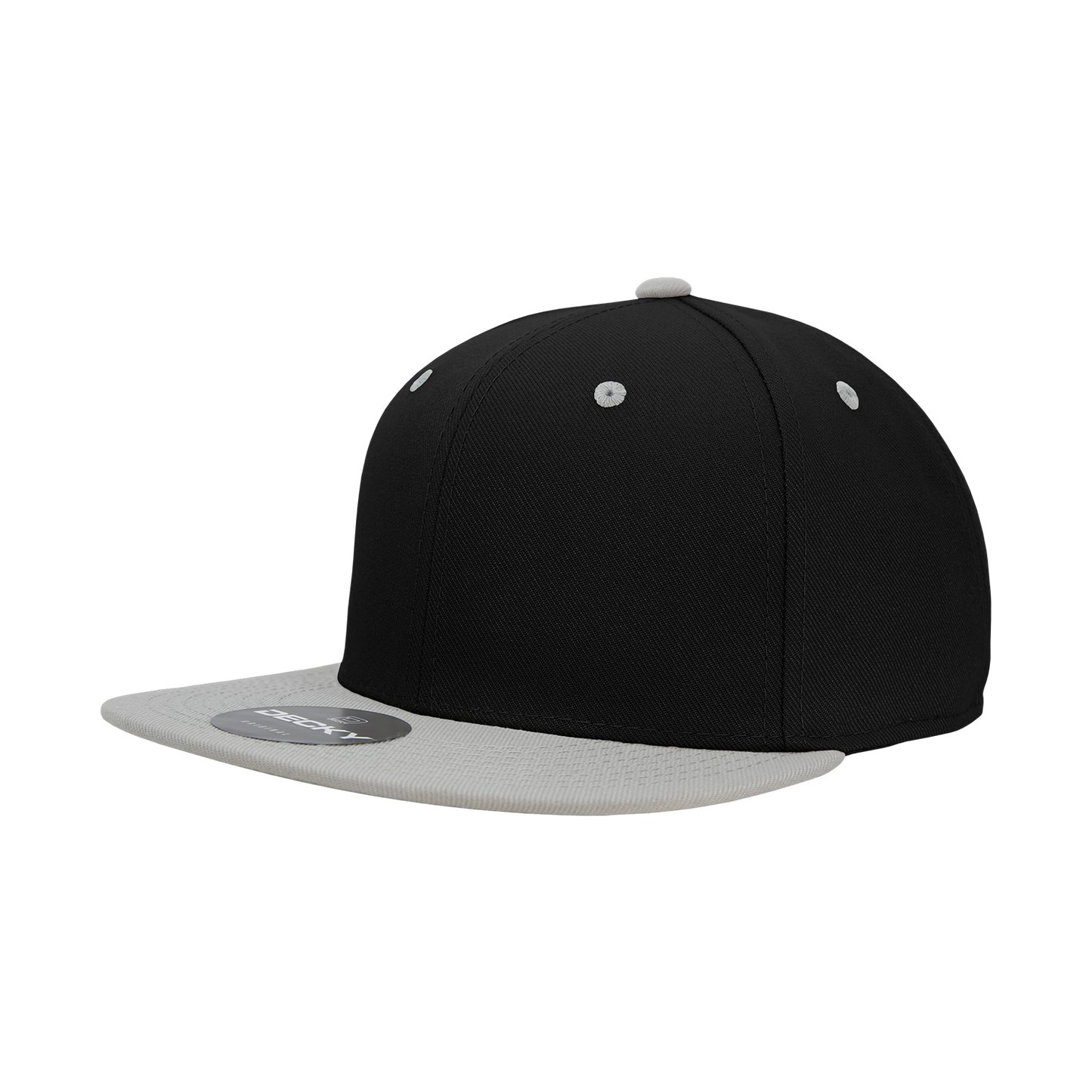 Decky RP1 Fitted Flat Bill Hat, Retro Fitted Cap (Sizes: 6 7/8 - 7 1/4)