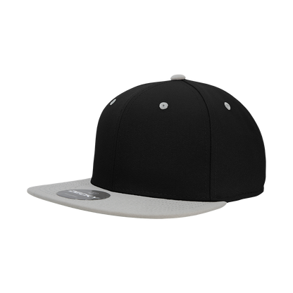 Decky RP1 Fitted Flat Bill Hat, Retro Fitted Cap (Sizes: 6 7/8 - 7 1/4)