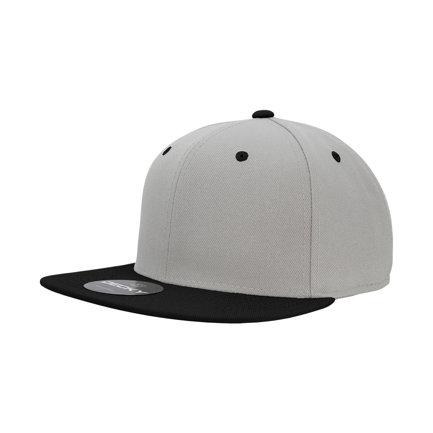 Decky RP1 Fitted Flat Bill Hat, Retro Fitted Cap (Sizes: 6 7/8 - 7 1/4)