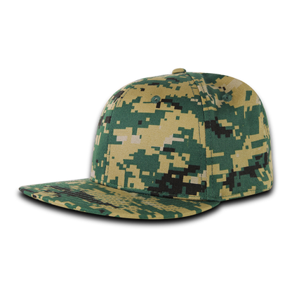 Decky RP1 Fitted Flat Bill Hat, Retro Fitted Cap (Sizes: 7 3/8 - 7 3/4)