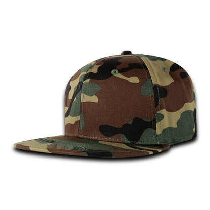 Decky RP1 Woodland Camo Retro Fitted Cap Flat Bill Hat Camouflage