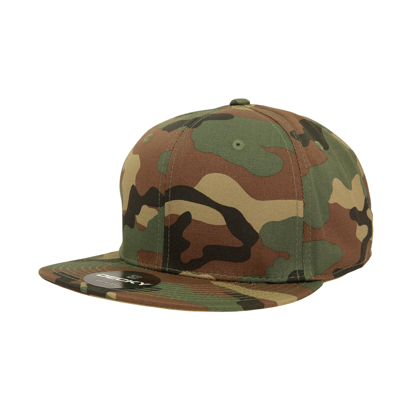Decky RP1 Fitted Flat Bill Hat, Retro Fitted Cap (Sizes: 6 7/8 - 7 1/4)