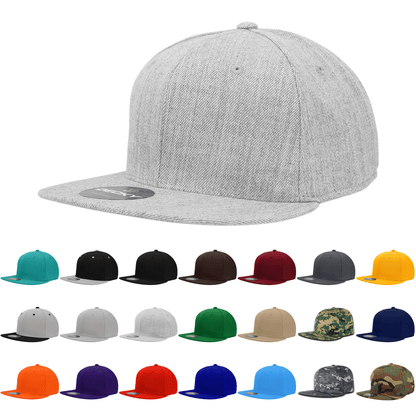 Decky RP1 Fitted Flat Bill Hat, Retro Fitted Cap (Sizes: 6 7/8 - 7 1/4)