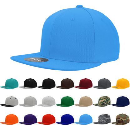 Decky RP1 Fitted Flat Bill Hat, Retro Fitted Cap (Sizes: 7 3/8 - 7 3/4)