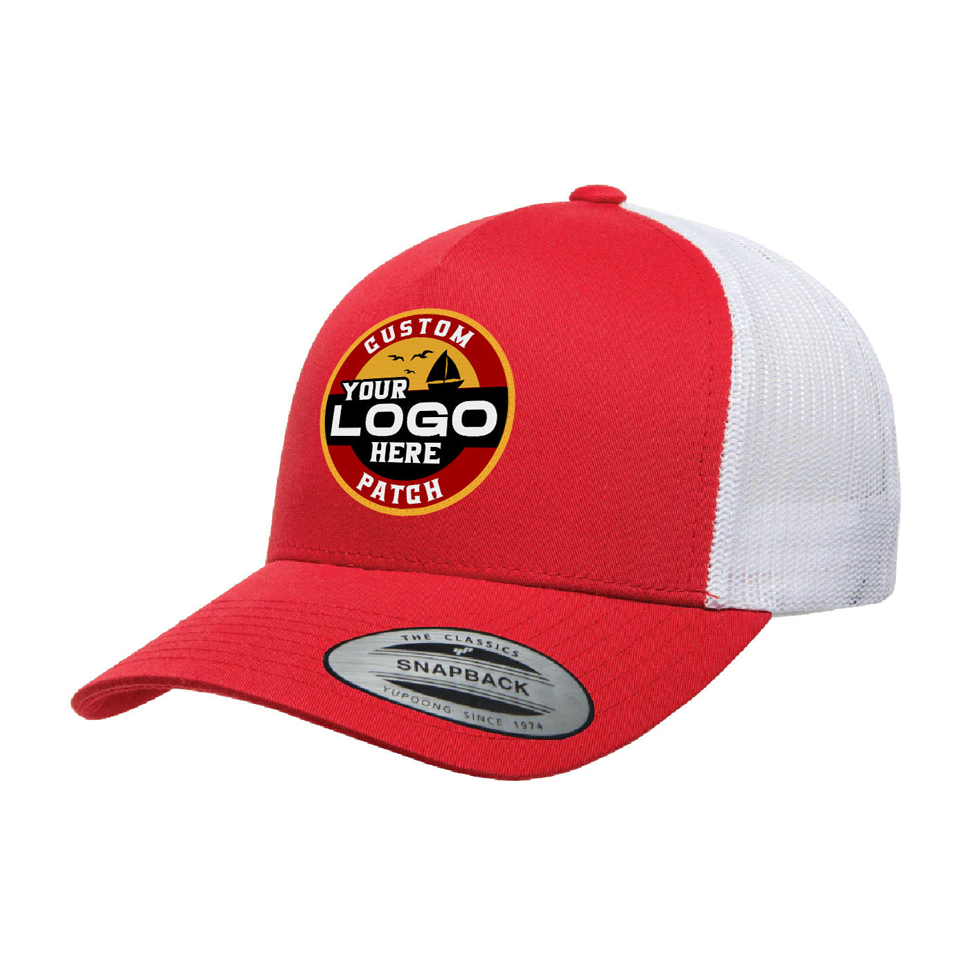 Custom Patch Yupoong 6506T 5-Panel Retro Trucker Hat, Mesh Back, 2-Tone Colors, YP Classics