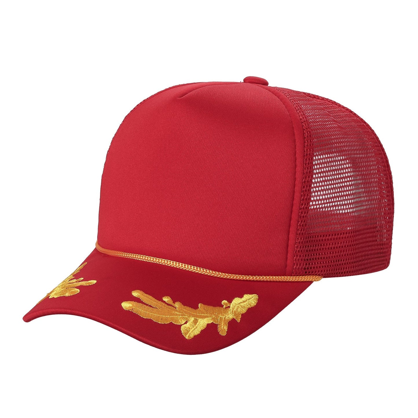 Unbranded Captain Military Foam Trucker Hat with Gold Leaf