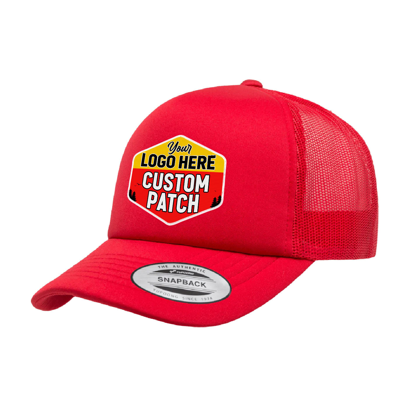 Custom Patch Yupoong 6320 Curved Trucker Foam Hat