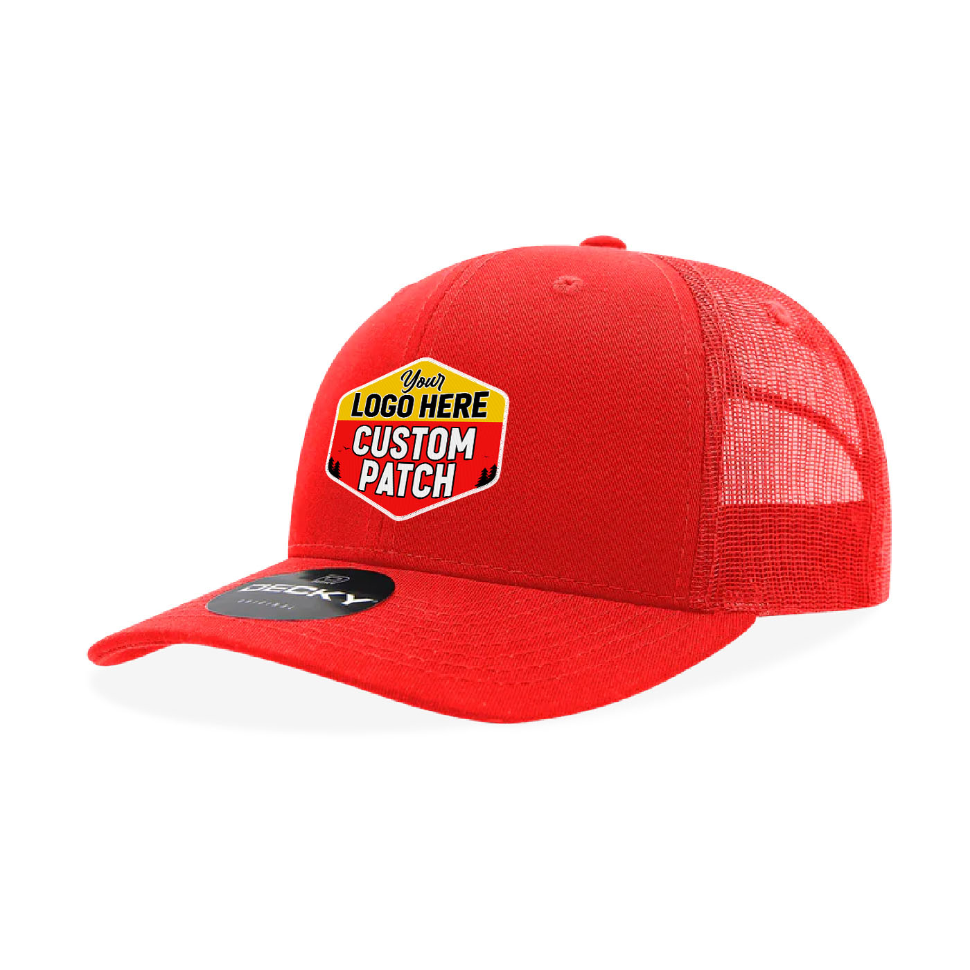 Custom Patch Decky 5019 - Youth 6 Panel Mid Profile Structured Cotton Trucker, Kids Classic Trucker Hat