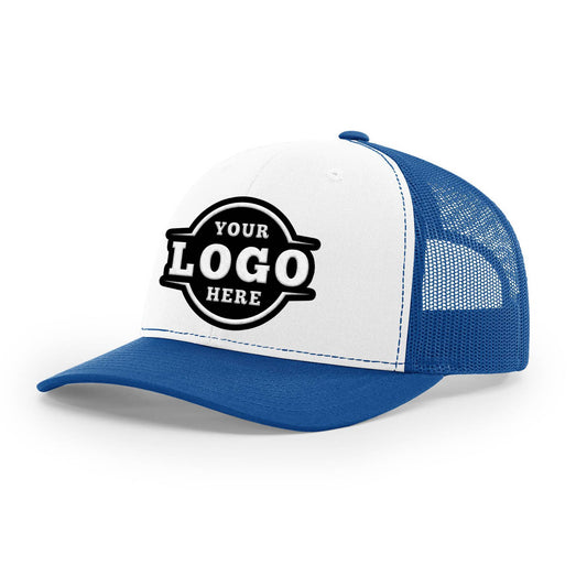 Custom Embroidered Richardson 112 Trucker Cap Alternate Hats Alternate Colors White Front